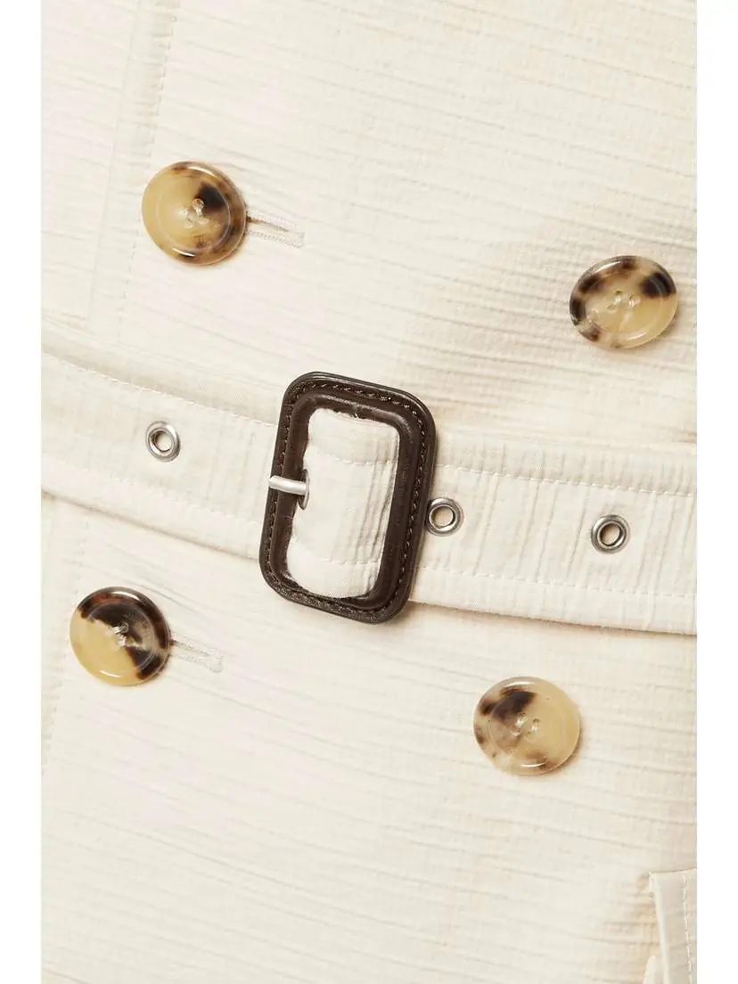 Saint Laurent Double-breasted Belted Cotton And Wool-blend Tweed Jacket | Thumbnail 5 Saint Laurent Double-breasted Belted Cotton And Wool-blend Tweed Jacket | Thumbnail 5