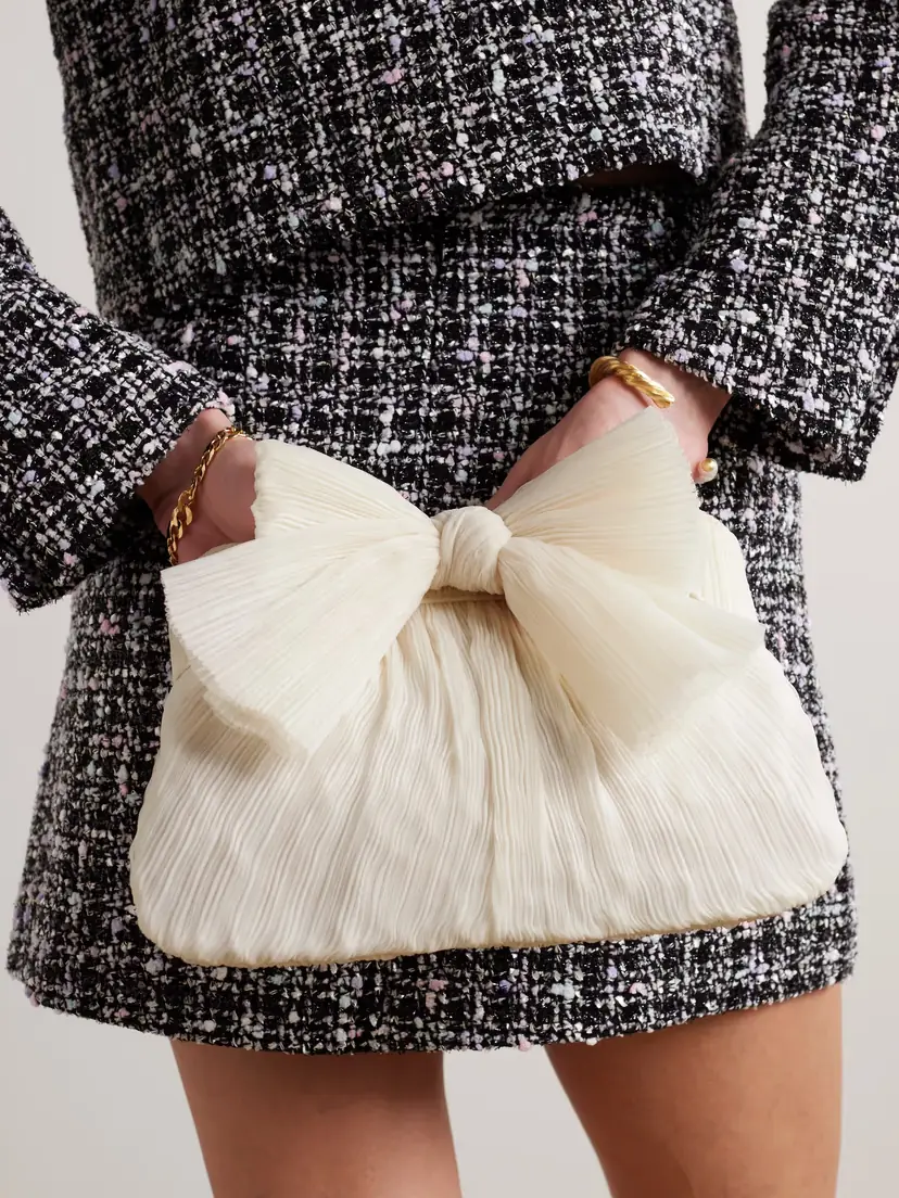 Loeffler Randall Rayne Bow-embellished Plissé-organza Clutch | Thumbnail 2 Loeffler Randall Rayne Bow-embellished Plissé-organza Clutch | Thumbnail 2