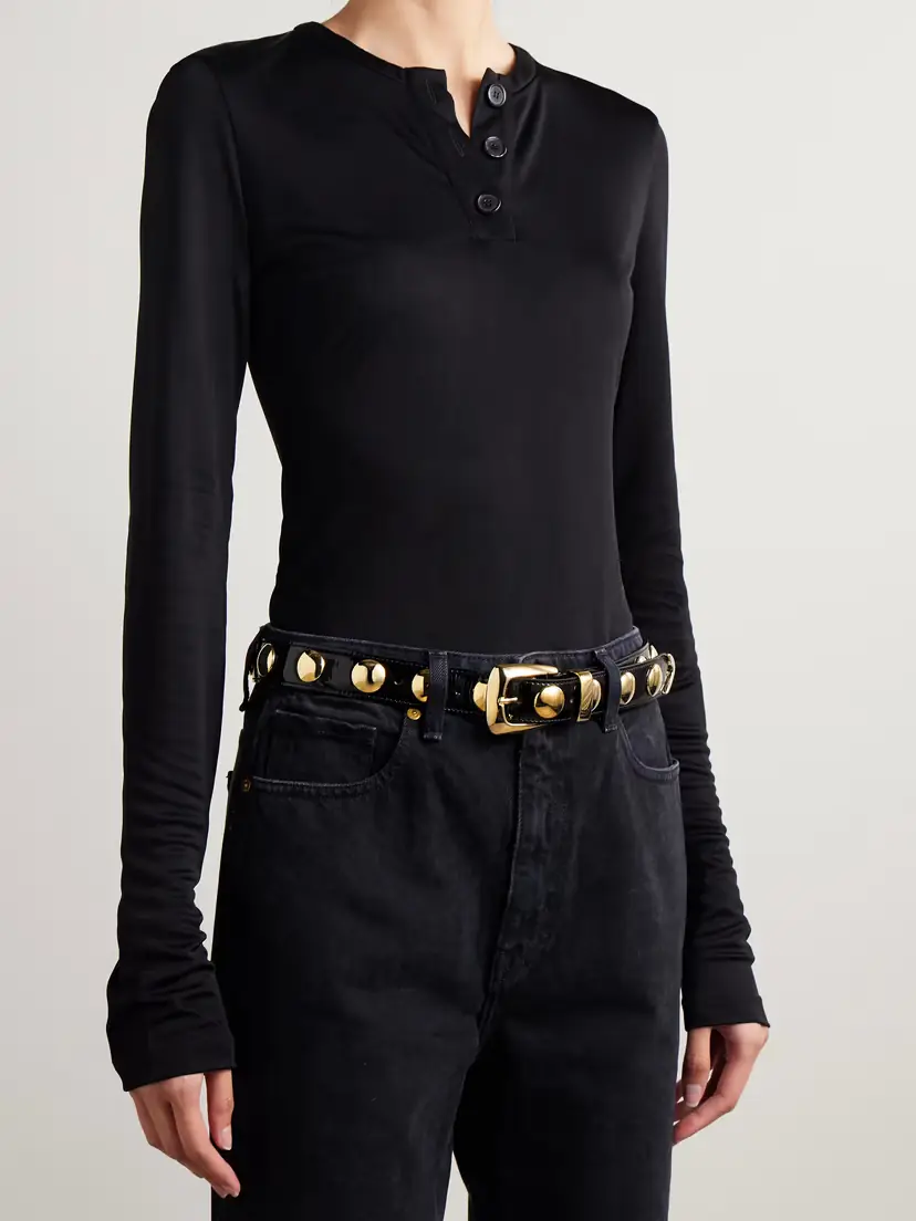 Khaite Benny Studded Patent-leather Belt | Thumbnail 2 Khaite Benny Studded Patent-leather Belt | Thumbnail 2
