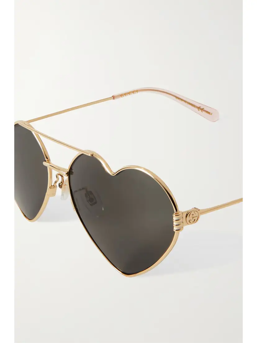Gucci Eyewear Heart-shaped Gold-tone Sunglasses | Thumbnail 4 Gucci Eyewear Heart-shaped Gold-tone Sunglasses | Thumbnail 4