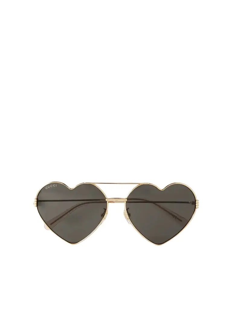 Heart-shaped Gold-tone Sunglasses