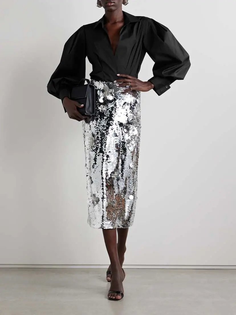 Carolina Herrera Wrap-effect Paneled Cotton-blend Poplin Shirt | Thumbnail 2 Carolina Herrera Wrap-effect Paneled Cotton-blend Poplin Shirt | Thumbnail 2