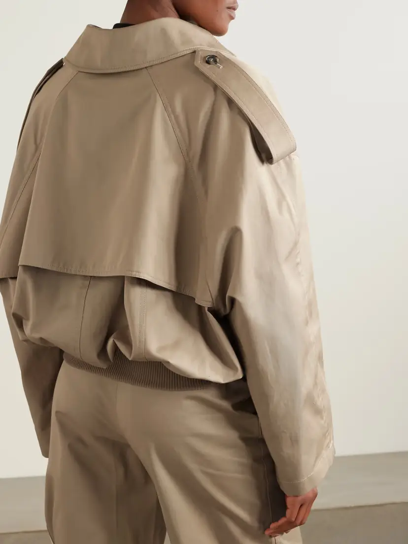 Loewe Cropped Double-breasted Cotton-gabardine Jacket - FR 32 | Thumbnail 4 Loewe Cropped Double-breasted Cotton-gabardine Jacket - FR 32 | Thumbnail 4