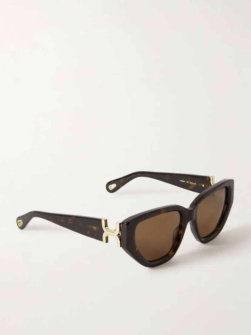 Chloé Cat-eye Tortoiseshell Acetate And Gold-tone Metal Sunglasses | Thumbnail 3 Chloé Cat-eye Tortoiseshell Acetate And Gold-tone Metal Sunglasses | Thumbnail 3