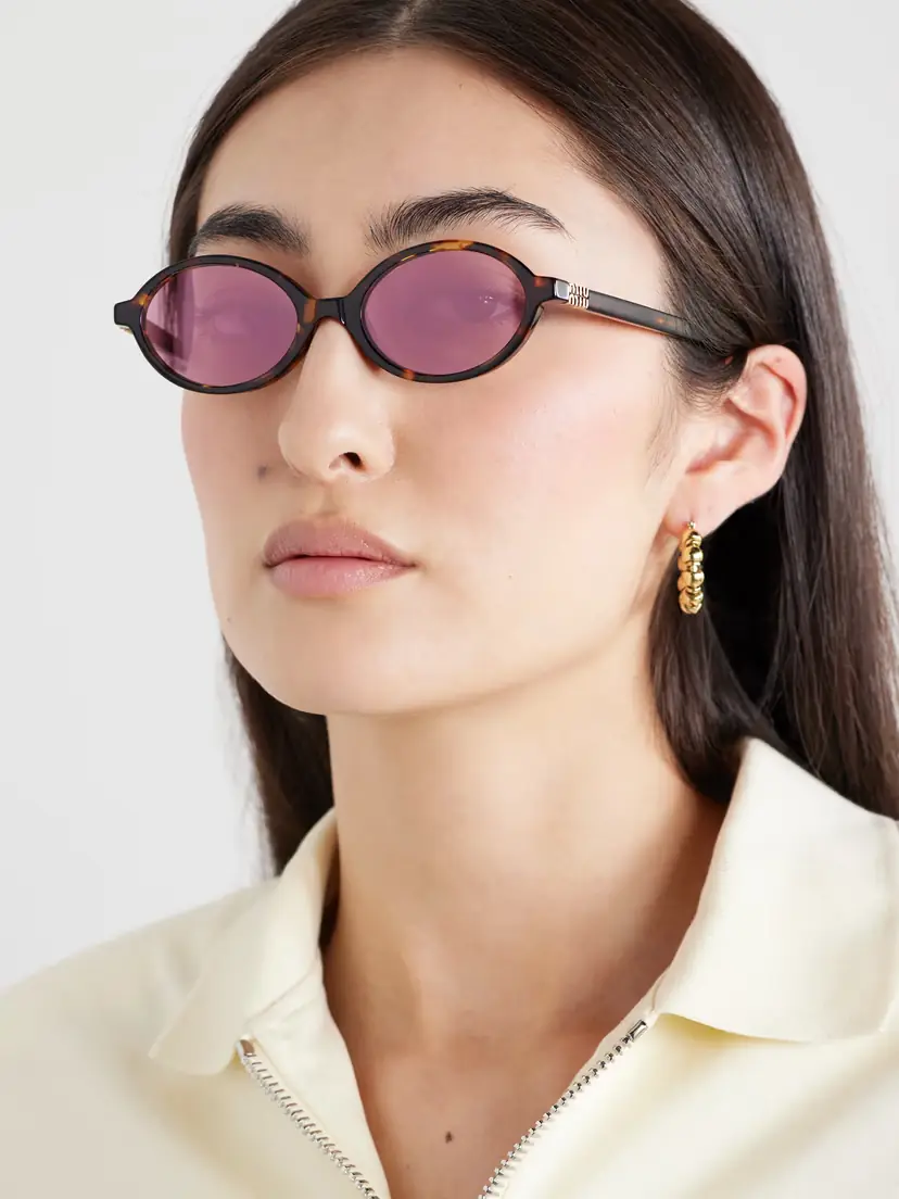 Miu Miu Eyewear Oval-frame Tortoiseshell Acetate Sunglasses | Thumbnail 2 Miu Miu Eyewear Oval-frame Tortoiseshell Acetate Sunglasses | Thumbnail 2