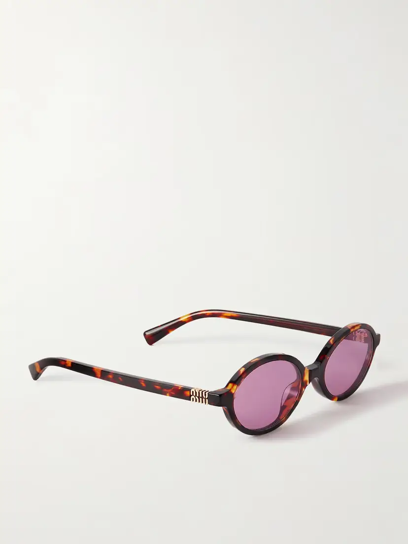 Miu Miu Eyewear Oval-frame Tortoiseshell Acetate Sunglasses | Thumbnail 3 Miu Miu Eyewear Oval-frame Tortoiseshell Acetate Sunglasses | Thumbnail 3