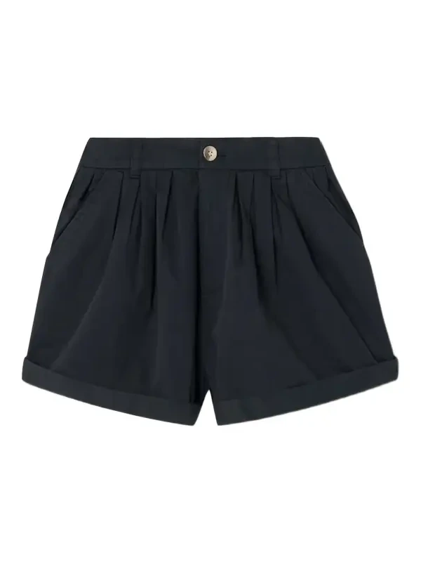 Paige Pleated Organic Cotton-poplin Shorts Paige Pleated Organic Cotton-poplin Shorts