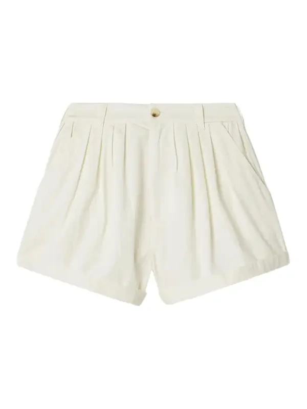 Paige Pleated Organic Cotton-poplin Shorts Paige Pleated Organic Cotton-poplin Shorts