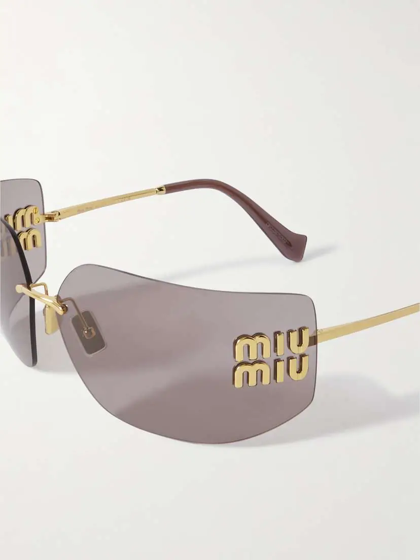 Miu Miu Eyewear D-frame Gold-tone Sunglasses | Thumbnail 4
