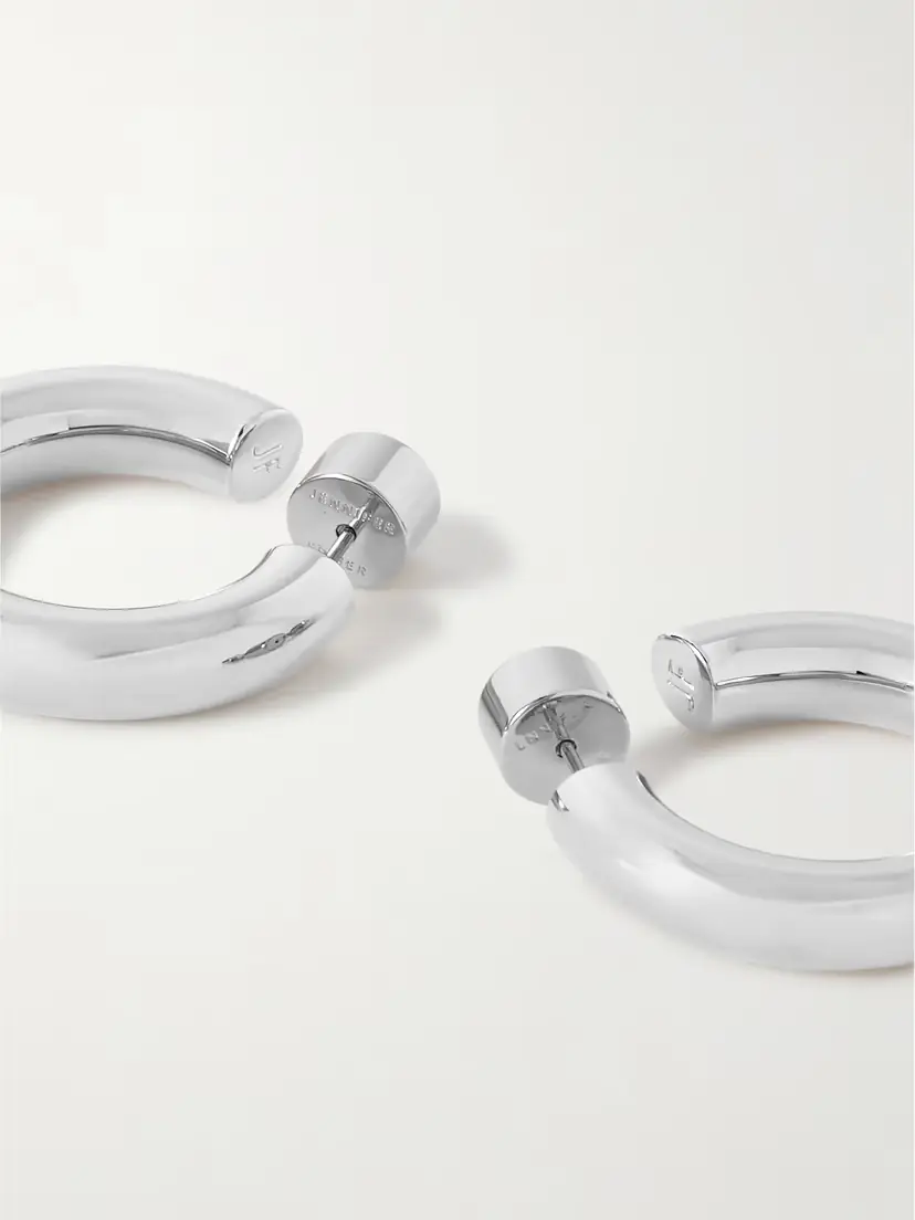 Jennifer Fisher Natasha Huggies Silver-tone Hoop Earrings | Thumbnail 3 Jennifer Fisher Natasha Huggies Silver-tone Hoop Earrings | Thumbnail 3