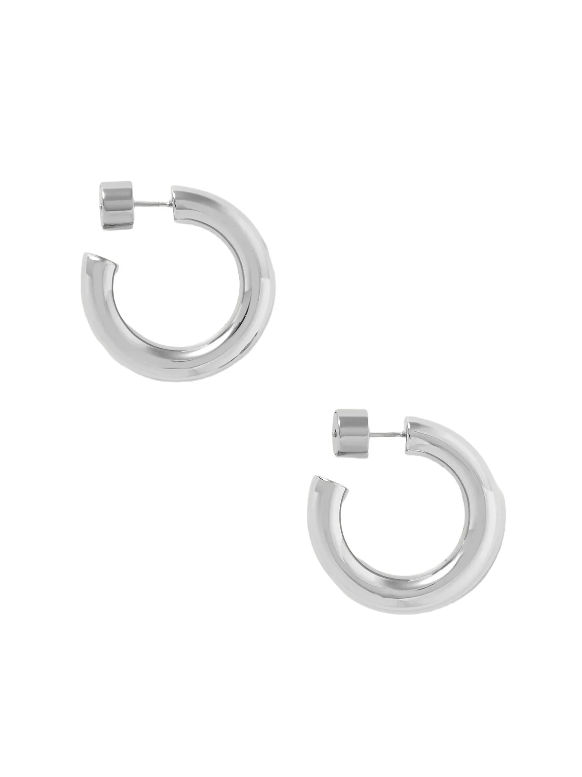 Natasha Huggies Silver-tone Hoop Earrings Natasha Huggies Silver-tone Hoop Earrings