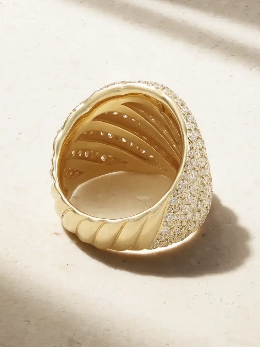 David Yurman Sculpted Cable 18-karat Gold Diamond Ring | Thumbnail 3 David Yurman Sculpted Cable 18-karat Gold Diamond Ring | Thumbnail 3