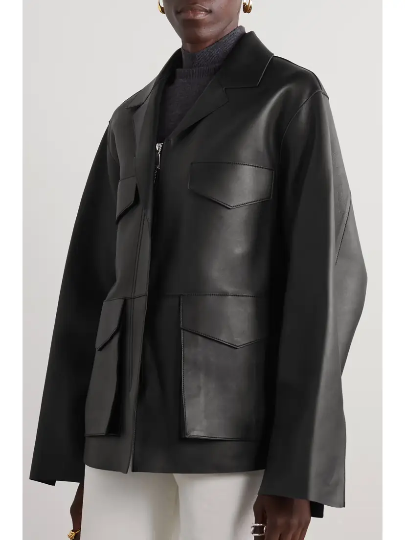 TOTEME Army Leather Biker Jacket | Thumbnail 3