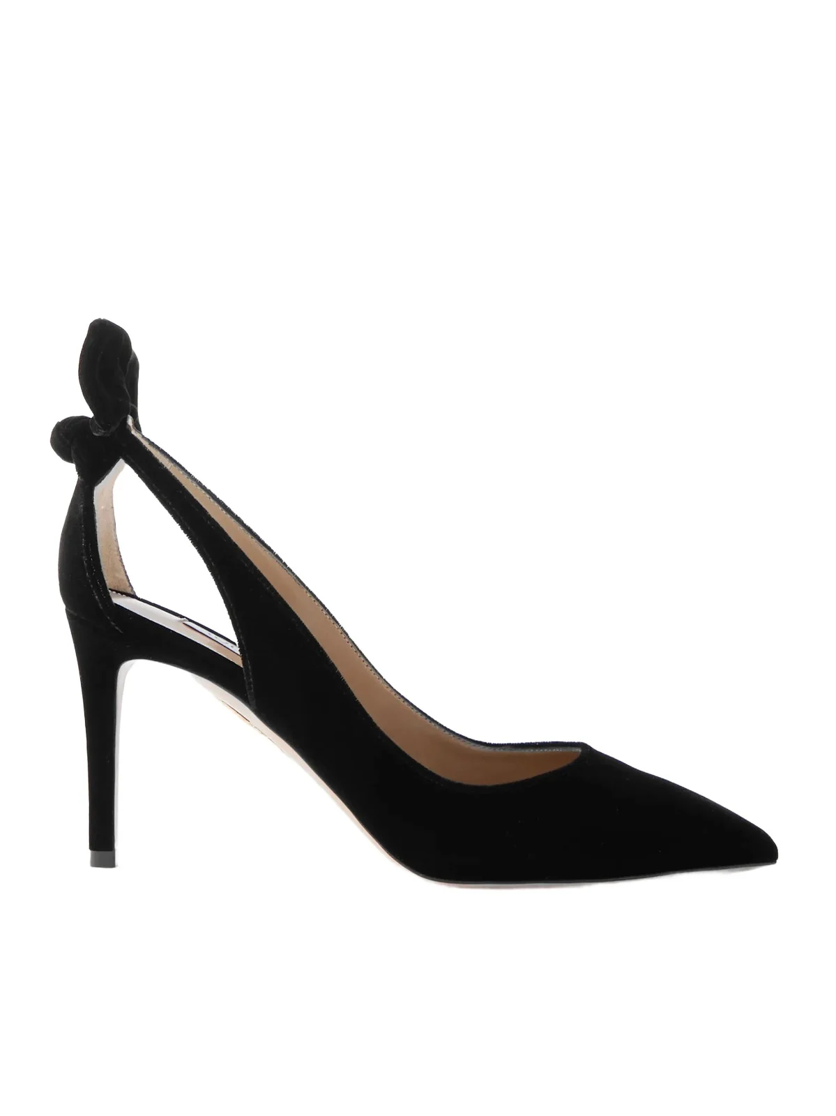 Aquazzura Bow Tie 85 Velvet Pumps