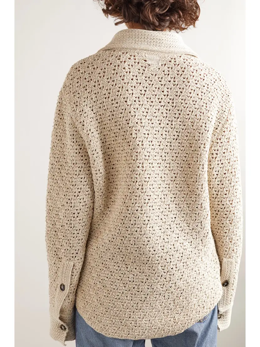 Bottega Veneta Crocheted Cotton Shirt | Thumbnail 3 Bottega Veneta Crocheted Cotton Shirt | Thumbnail 3