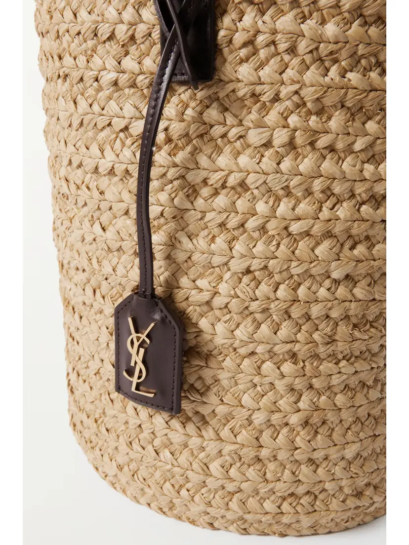 Saint Laurent Panier Small Leather-trimmed Raffia Tote | Thumbnail 4 Saint Laurent Panier Small Leather-trimmed Raffia Tote | Thumbnail 4