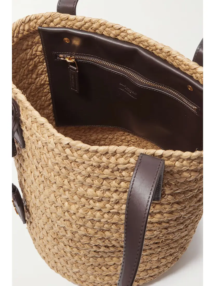 Saint Laurent Panier Small Leather-trimmed Raffia Tote | Thumbnail 5 Saint Laurent Panier Small Leather-trimmed Raffia Tote | Thumbnail 5