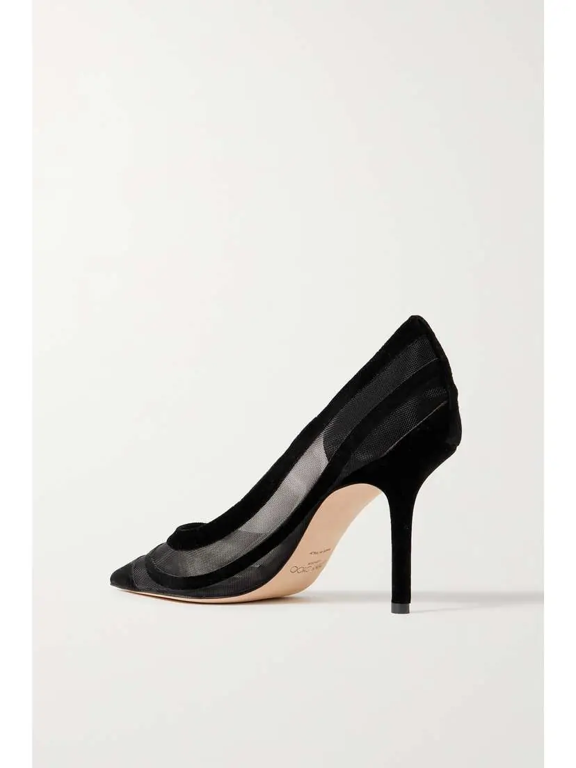 Jimmy Choo Love 85 Flocked Mesh Pumps | Thumbnail 3 Jimmy Choo Love 85 Flocked Mesh Pumps | Thumbnail 3