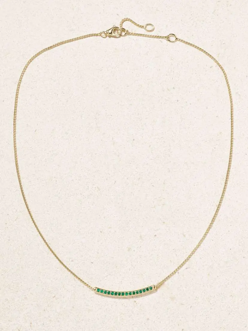 David Yurman Petite Pavé 18-karat Gold Emerald Necklace | Thumbnail 4 David Yurman Petite Pavé 18-karat Gold Emerald Necklace | Thumbnail 4