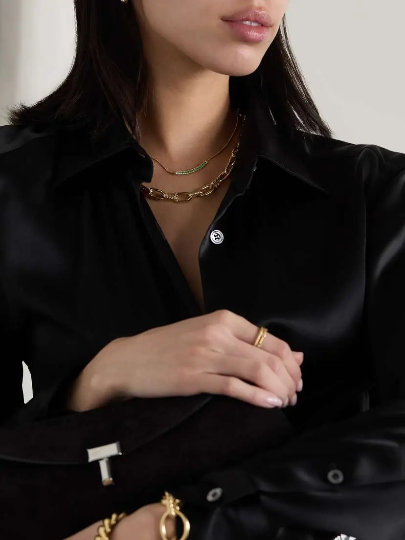 David Yurman Petite Pavé 18-karat Gold Emerald Necklace | Thumbnail 5 David Yurman Petite Pavé 18-karat Gold Emerald Necklace | Thumbnail 5