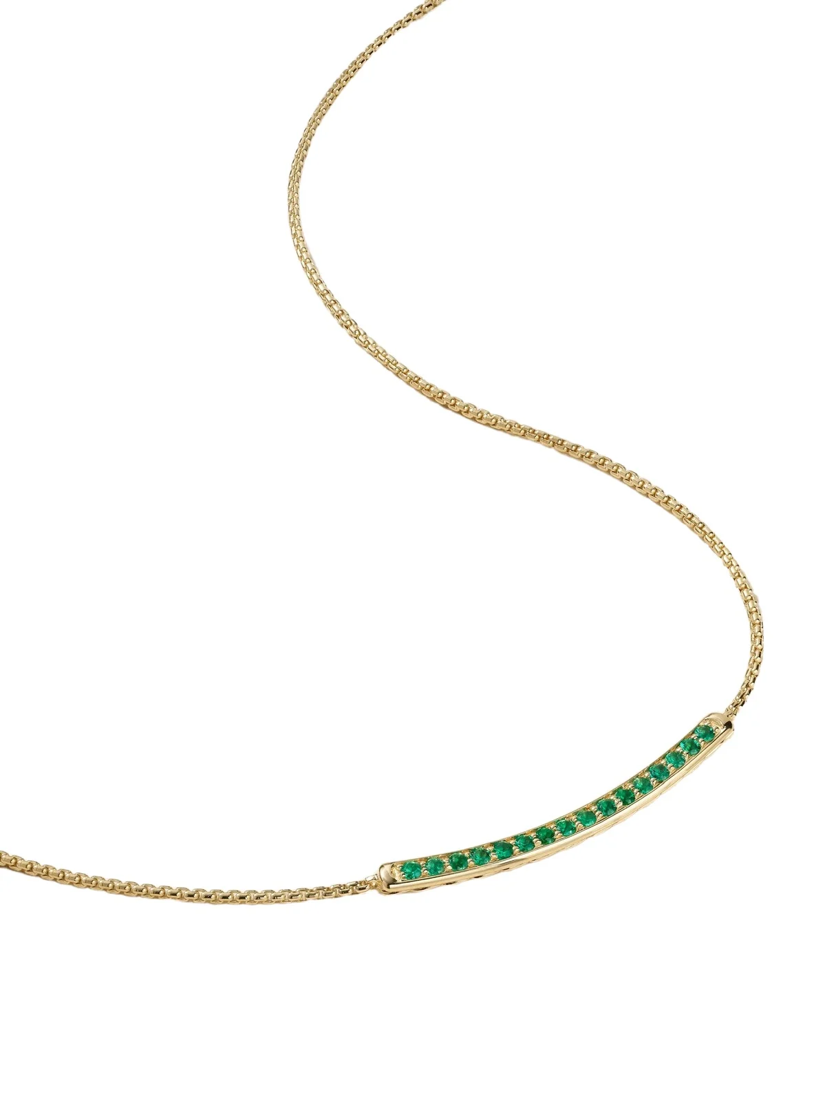 Petite Pavé 18-karat Gold Emerald Necklace Petite Pavé 18-karat Gold Emerald Necklace