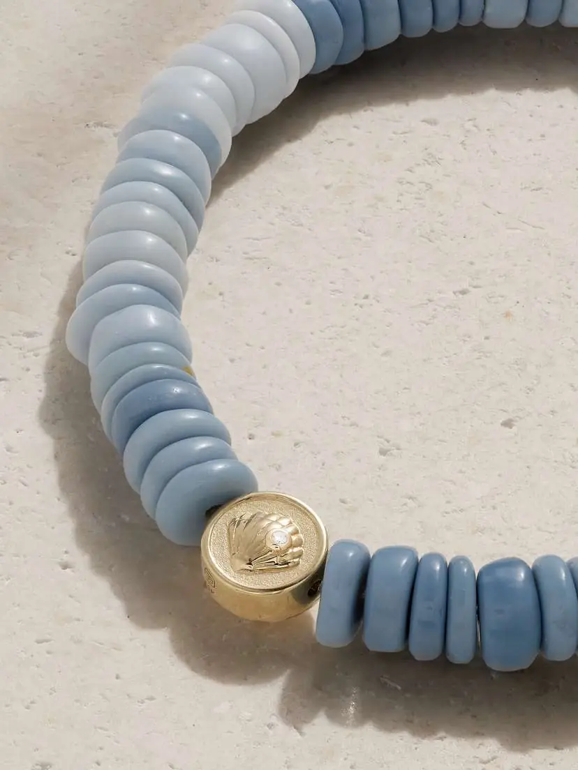 Sydney Evan Starfish Clam 14-karat Gold, Opal And Diamond Bracelet | Thumbnail 4