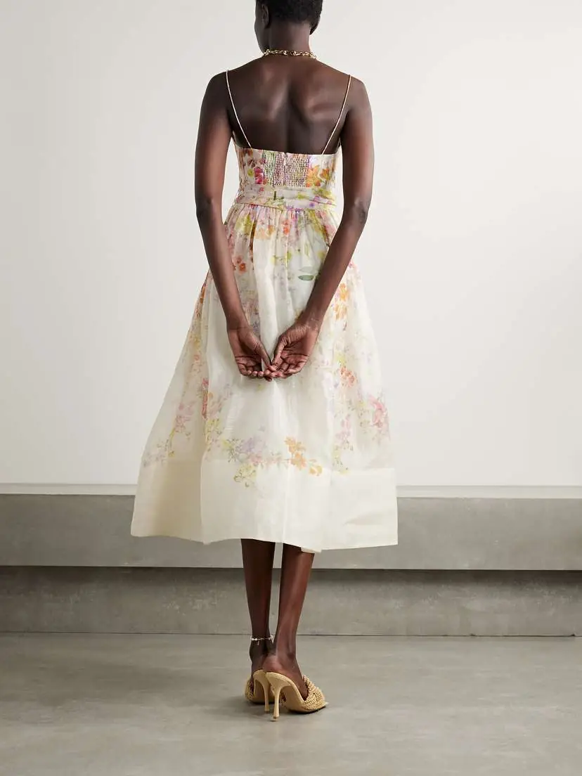 Zimmermann Natura Belted Floral-print Linen And Silk-blend Midi Dress | Thumbnail 3 Zimmermann Natura Belted Floral-print Linen And Silk-blend Midi Dress | Thumbnail 3