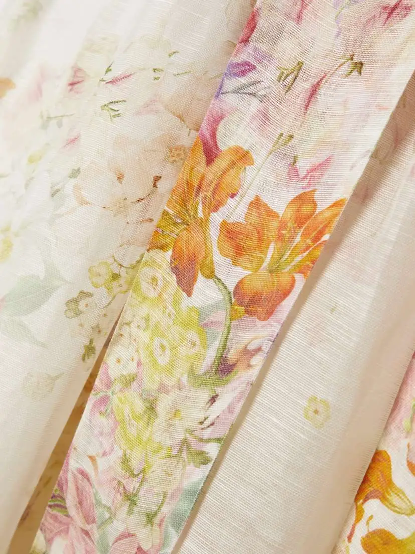 Zimmermann Natura Belted Floral-print Linen And Silk-blend Midi Dress | Thumbnail 4 Zimmermann Natura Belted Floral-print Linen And Silk-blend Midi Dress | Thumbnail 4