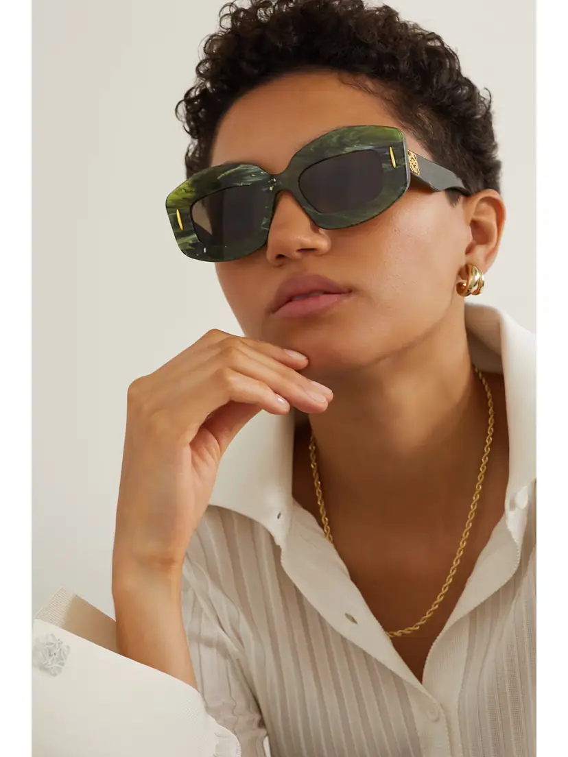 Loewe Screen Square-frame Marbled Acetate Sunglasses | Thumbnail 2 Loewe Screen Square-frame Marbled Acetate Sunglasses | Thumbnail 2