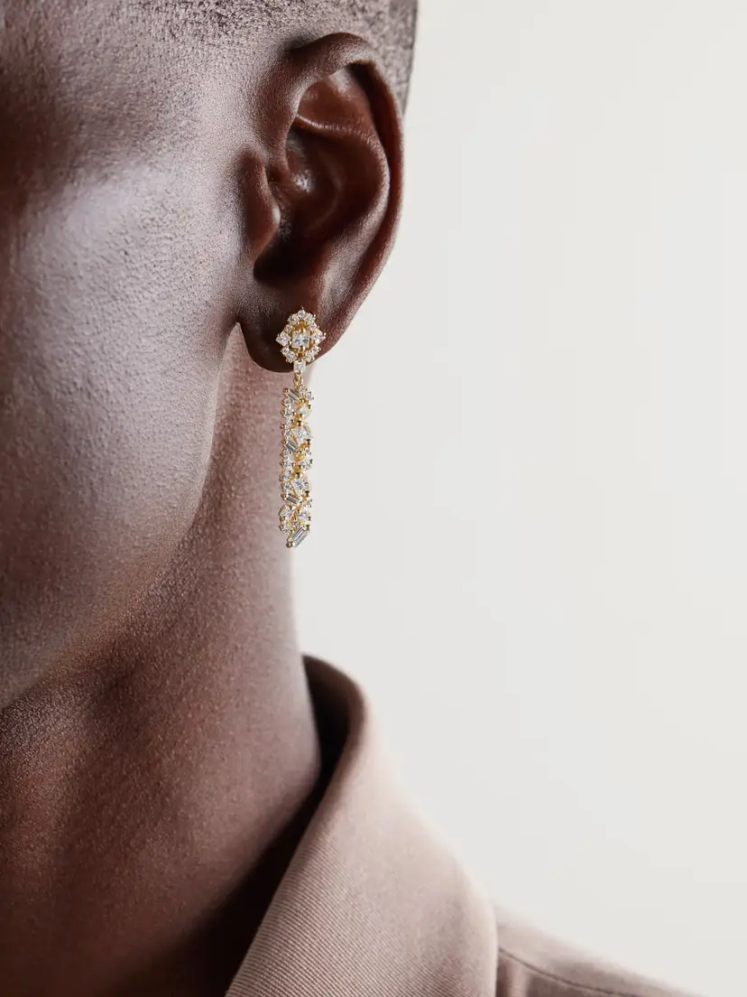 Suzanne Kalan La Fantasie 18-karat Gold Diamond Earrings | Thumbnail 2