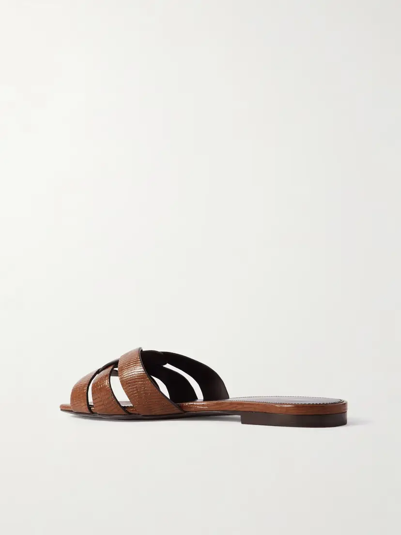 Saint Laurent Tribute Lizard-effect Leather Slides | Thumbnail 3 Saint Laurent Tribute Lizard-effect Leather Slides | Thumbnail 3