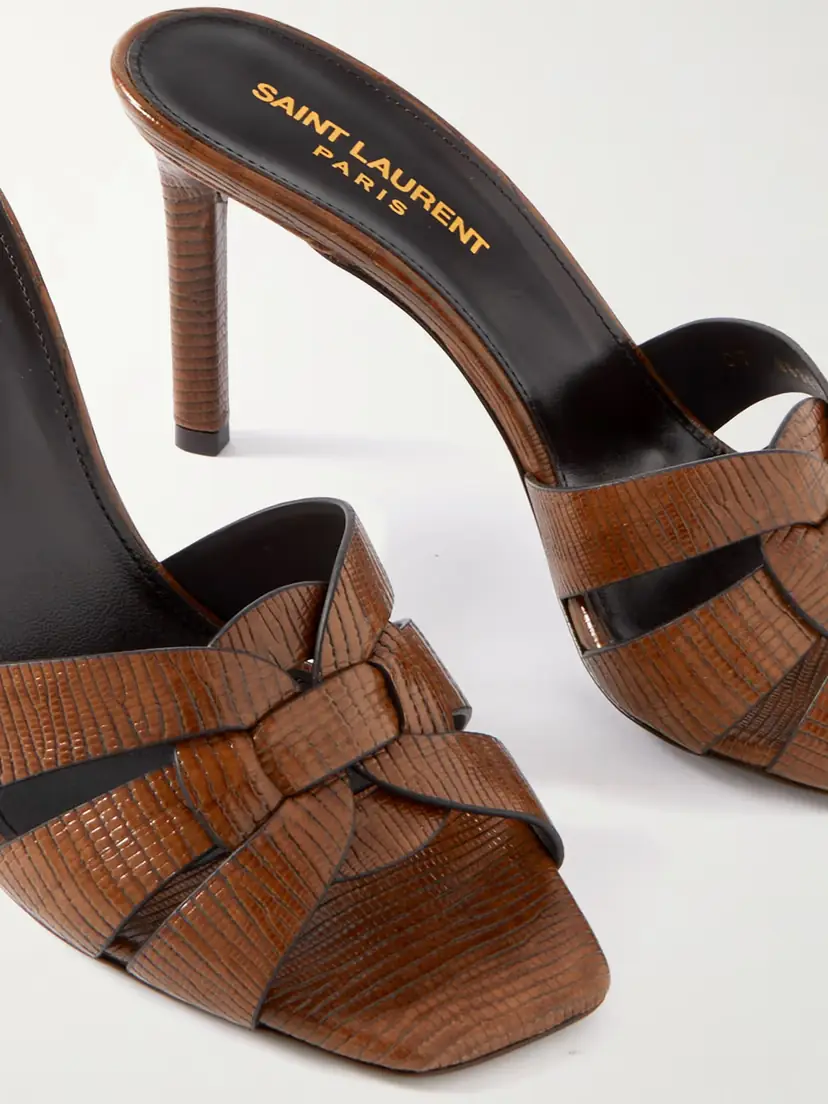 Saint Laurent Tribute Woven Lizard-effect Leather Mules - EU 42 | Thumbnail 4 Saint Laurent Tribute Woven Lizard-effect Leather Mules - EU 42 | Thumbnail 4