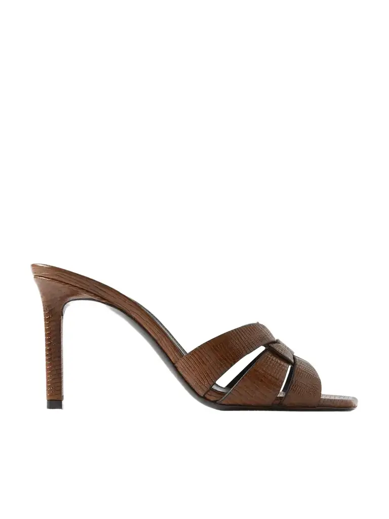 Saint Laurent Tribute Woven Lizard-effect Leather Mules - EU 42 | Thumbnail 1 Saint Laurent Tribute Woven Lizard-effect Leather Mules - EU 42 | Thumbnail 1