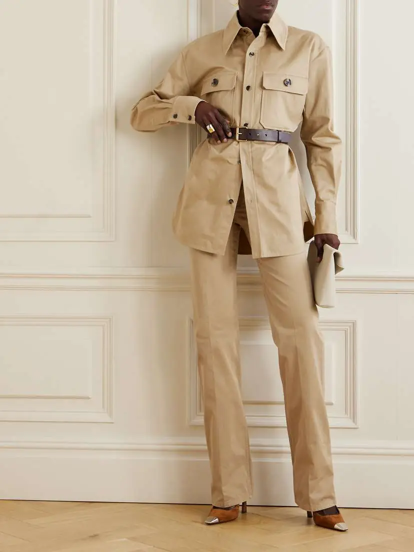 Saint Laurent Belted Cotton-twill Shirt | Thumbnail 2 Saint Laurent Belted Cotton-twill Shirt | Thumbnail 2