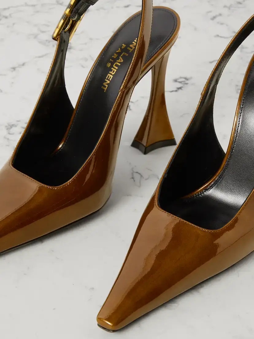 Saint Laurent Dune Patent-leather Slingback Pumps | Thumbnail 4