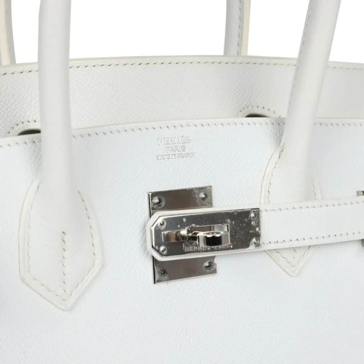 HERMÈS Pre-owned Hermes Birkin 30 White Epsom Palladium Hardware | Thumbnail 7 HERMÈS Pre-owned Hermes Birkin 30 White Epsom Palladium Hardware | Thumbnail 7