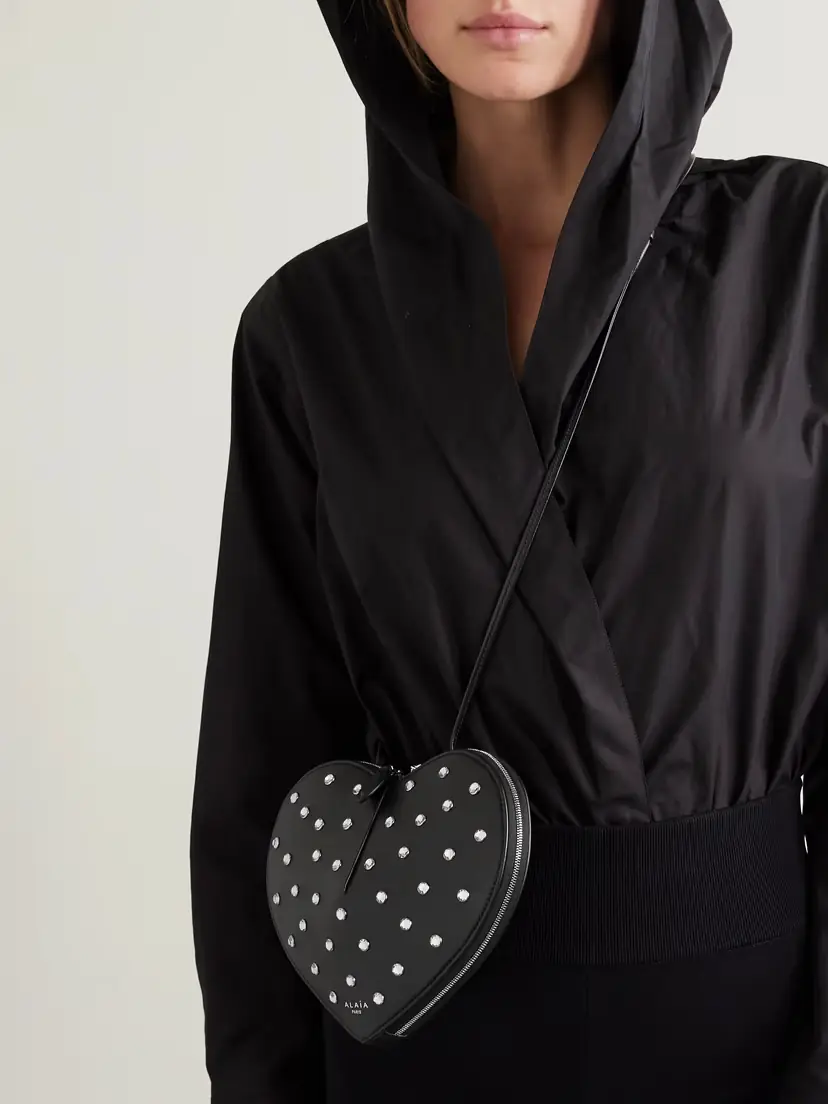 Alaïa Le Coeur Crystal-embellished Leather Shoulder Bag | Thumbnail 2 Alaïa Le Coeur Crystal-embellished Leather Shoulder Bag | Thumbnail 2