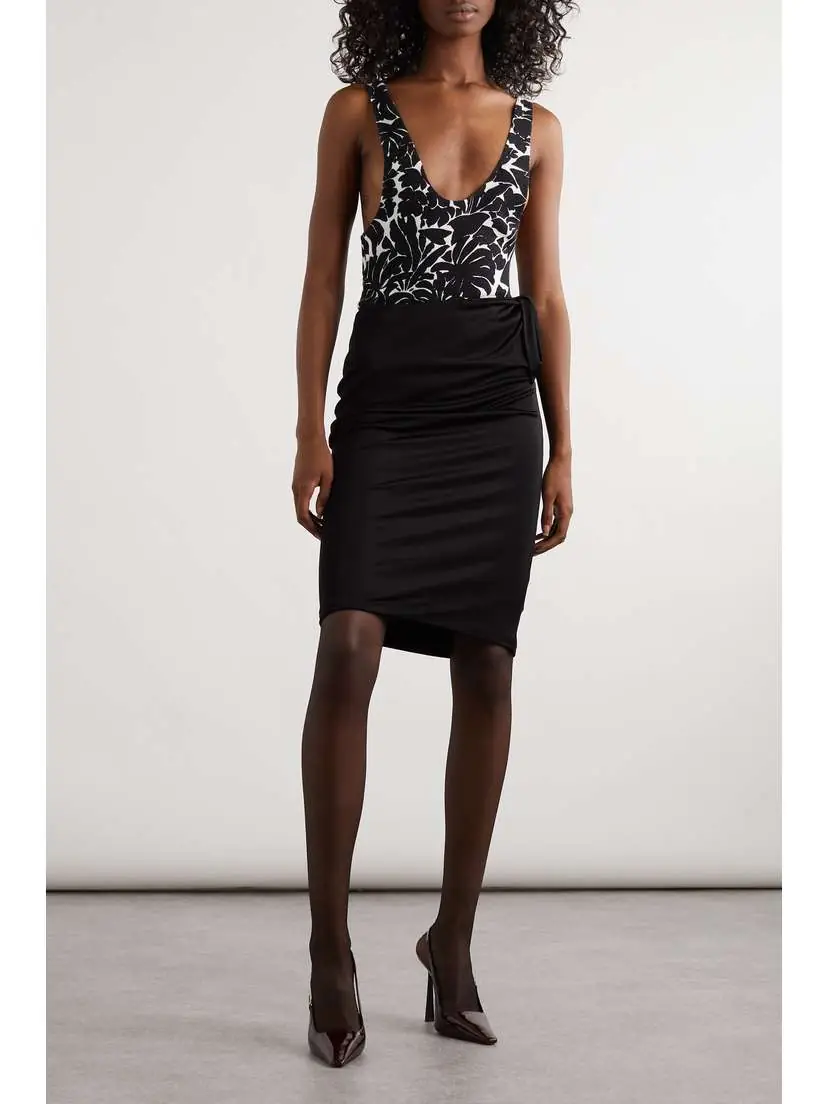 Saint Laurent Floral-print Cutout Stretch-jersey Bodysuit | Thumbnail 2 Saint Laurent Floral-print Cutout Stretch-jersey Bodysuit | Thumbnail 2