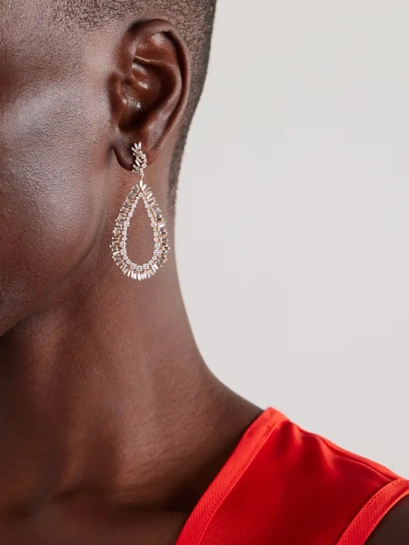Suzanne Kalan 18-karat Rose And White Gold Diamond Earrings | Thumbnail 2 Suzanne Kalan 18-karat Rose And White Gold Diamond Earrings | Thumbnail 2