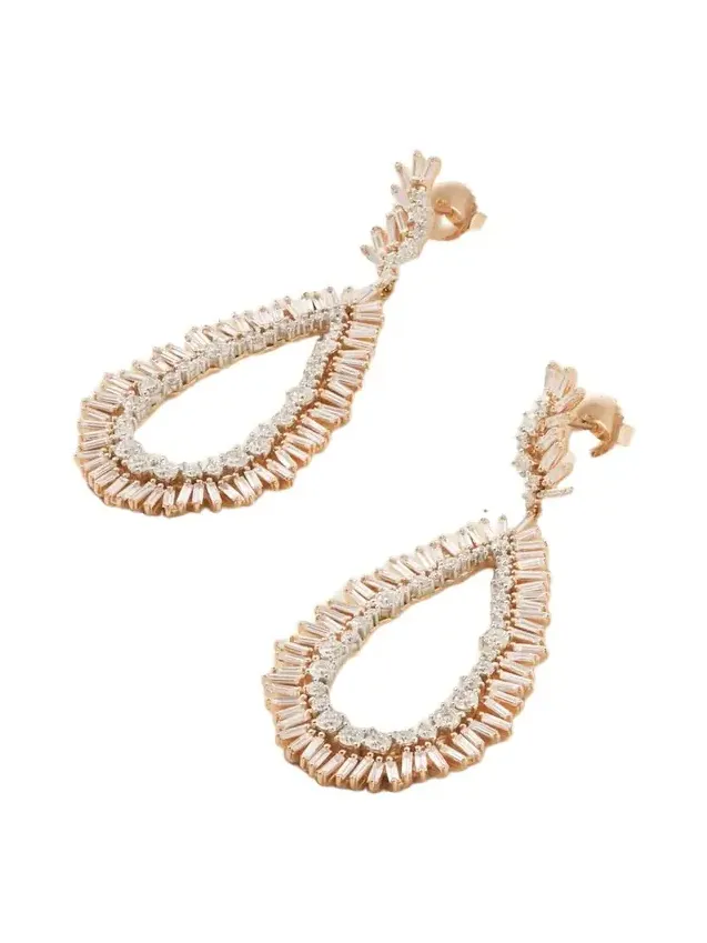 18-karat Rose And White Gold Diamond Earrings