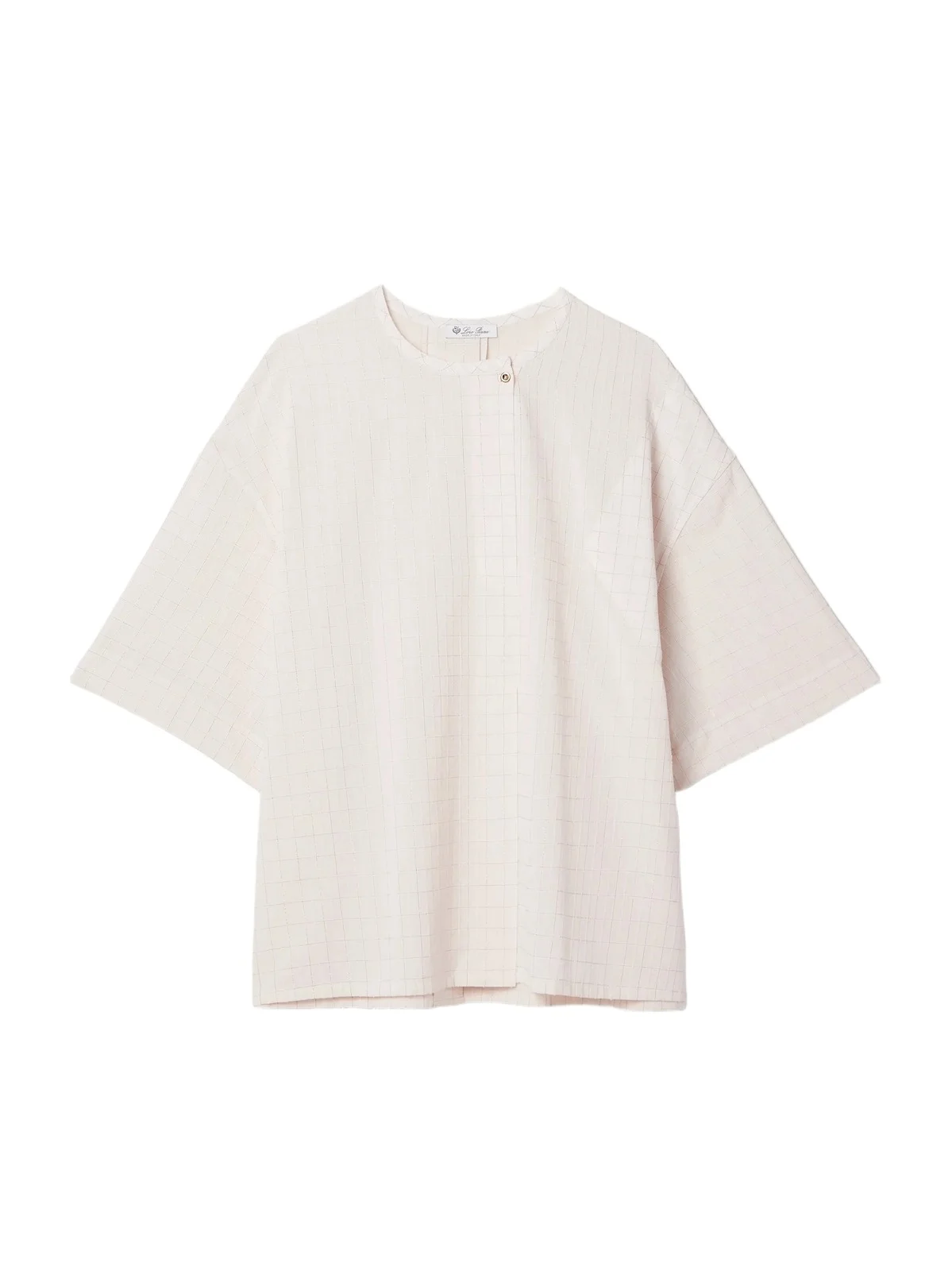 Loro Piana Checked Metallic Cotton-blend Voile Blouse