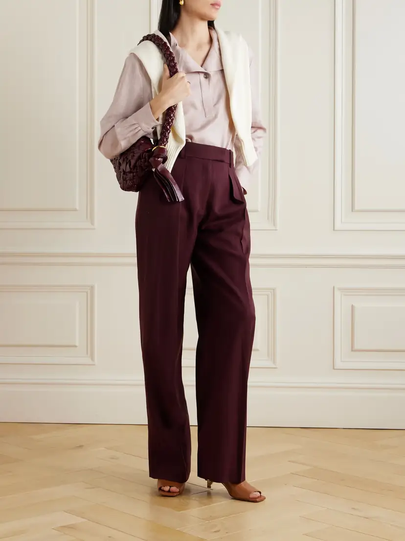 Loro Piana Linen, Wool And Silk-blend Blouse - Pink | Thumbnail 2 Loro Piana Linen, Wool And Silk-blend Blouse - Pink | Thumbnail 2