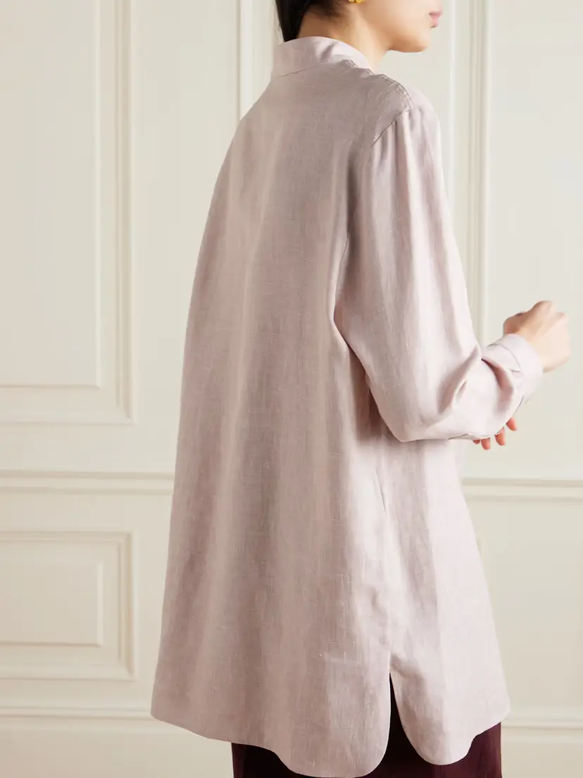 Loro Piana Linen, Wool And Silk-blend Blouse - Pink | Thumbnail 4 Loro Piana Linen, Wool And Silk-blend Blouse - Pink | Thumbnail 4