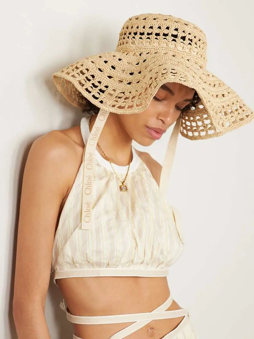 Chloé Grosgrain-tried Straw Sunhat | Thumbnail 2