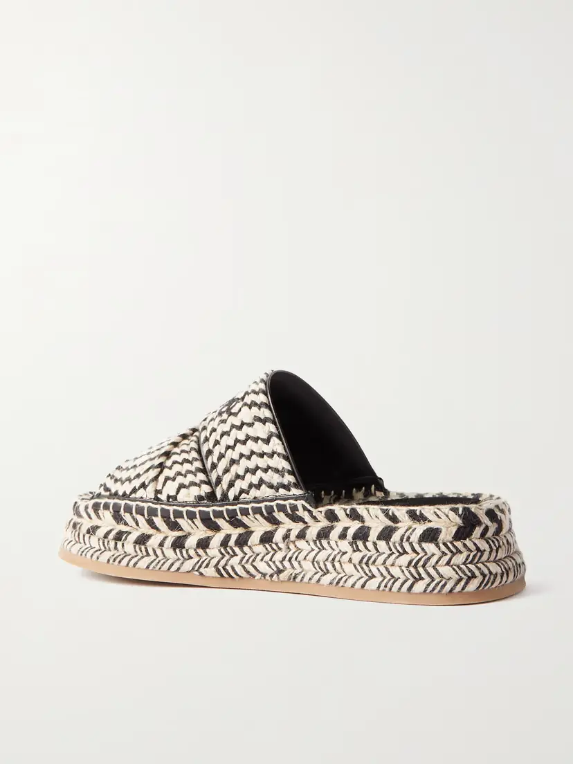 Chloé Mila Embroidered Leather-trimmed Raffia Espadrilles | Thumbnail 3 Chloé Mila Embroidered Leather-trimmed Raffia Espadrilles | Thumbnail 3