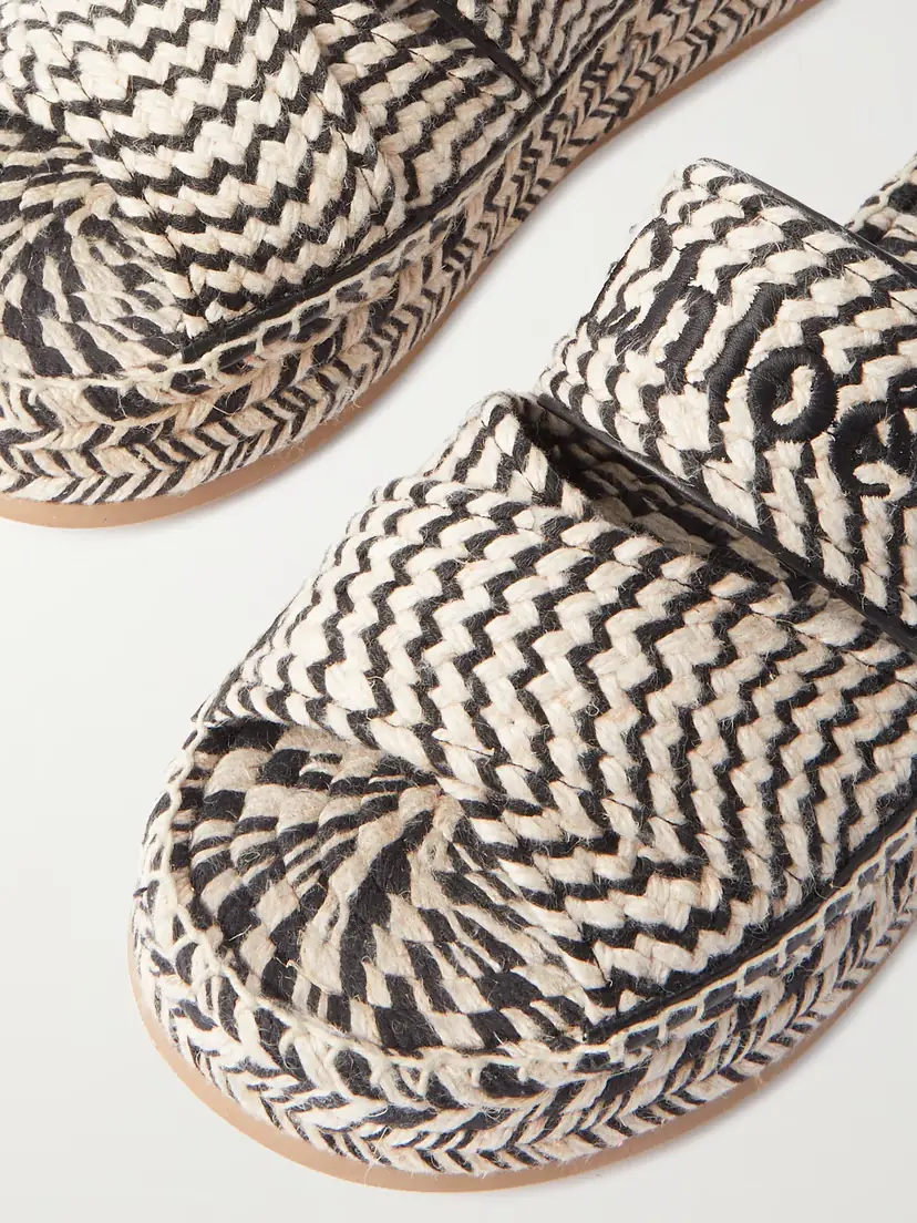 Chloé Mila Embroidered Leather-trimmed Raffia Espadrilles | Thumbnail 4 Chloé Mila Embroidered Leather-trimmed Raffia Espadrilles | Thumbnail 4