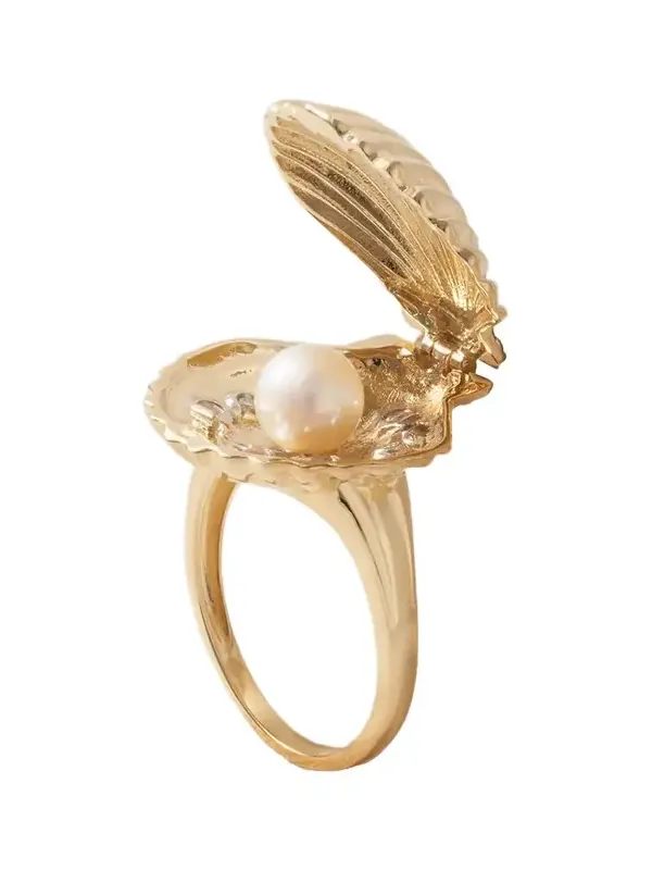 Lady Venus 14-karat Gold, Diamond And Pearl Ring