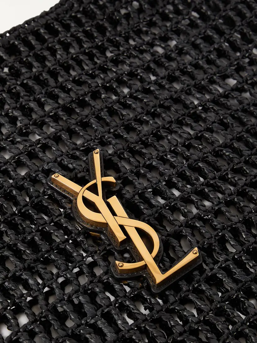 Saint Laurent Oxalis Leather-trimmed Raffia Shoulder Bag | Thumbnail 4 Saint Laurent Oxalis Leather-trimmed Raffia Shoulder Bag | Thumbnail 4