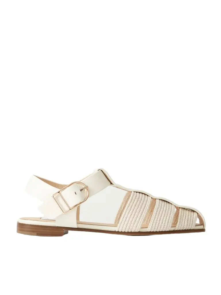 Gabriela Hearst Calla Striped Crochet-knit And Leather Sandals | Thumbnail 1 Gabriela Hearst Calla Striped Crochet-knit And Leather Sandals | Thumbnail 1