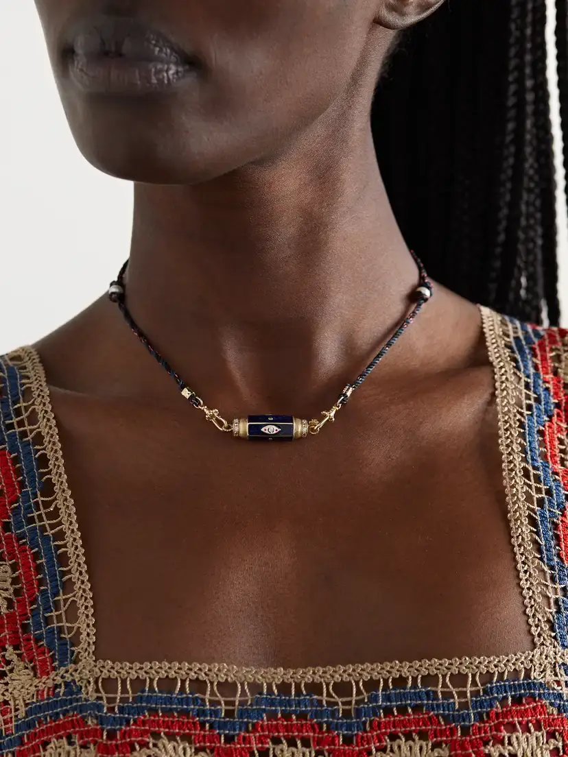 Marie Lichtenberg Evil Eye 14-karat Gold, Enamel, Pearl And Diamond Necklace | Thumbnail 2 Marie Lichtenberg Evil Eye 14-karat Gold, Enamel, Pearl And Diamond Necklace | Thumbnail 2